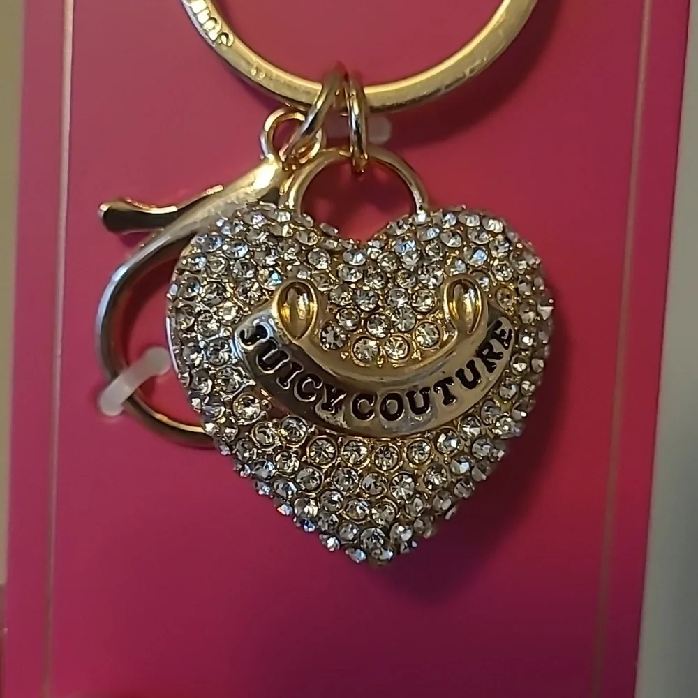 Juicy Couture Sparkling Gold Heart Keychain